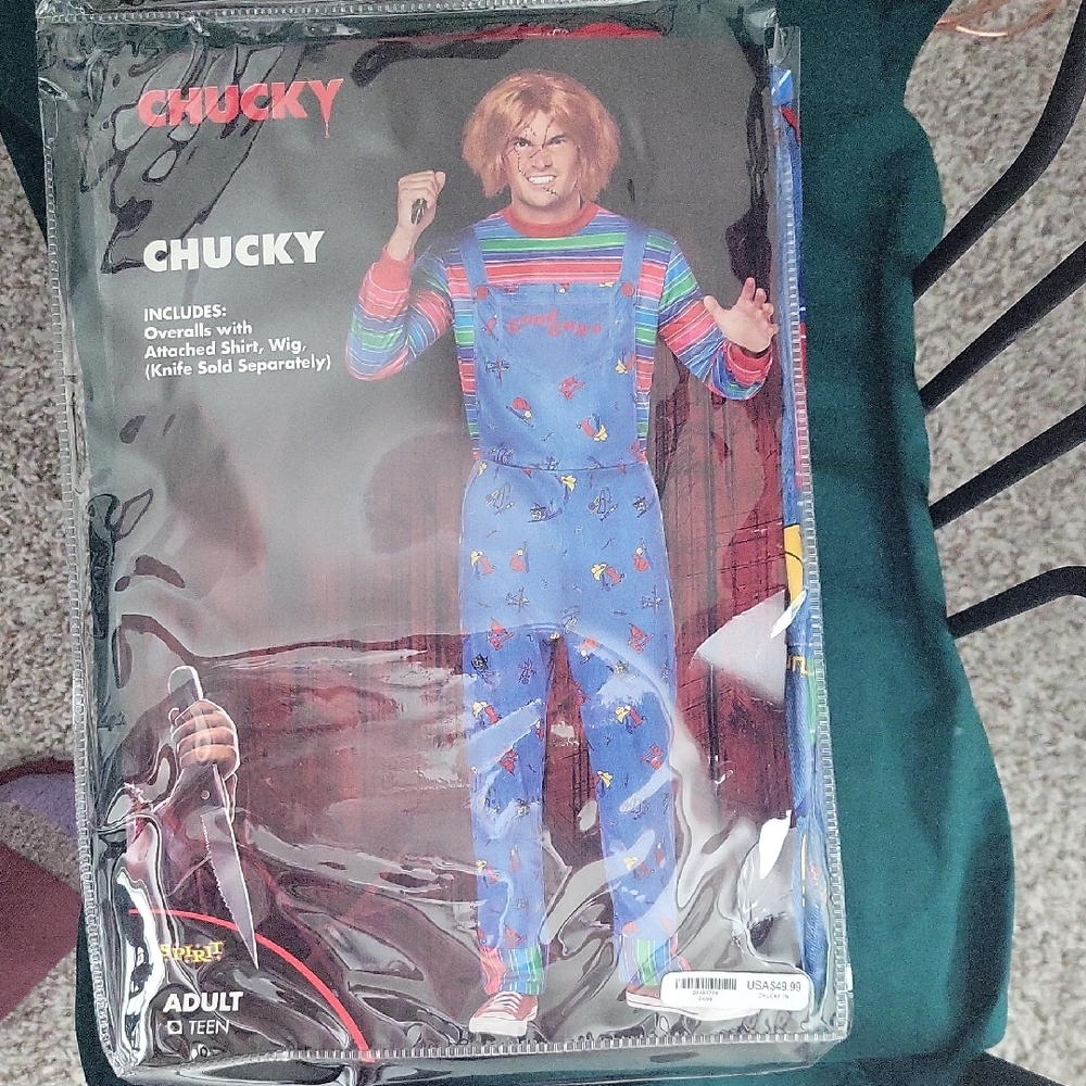 Spirit Chucky Kids Costume with Blue Overalls